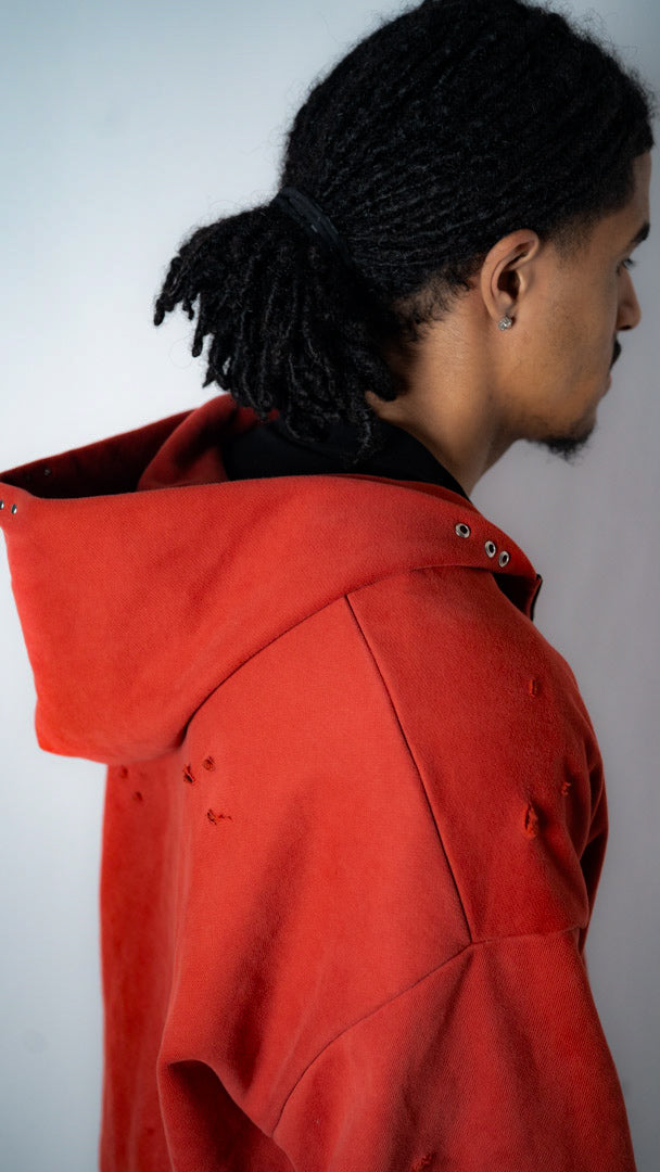 Custom Lined Zip Hoodie Brick Red 500g
