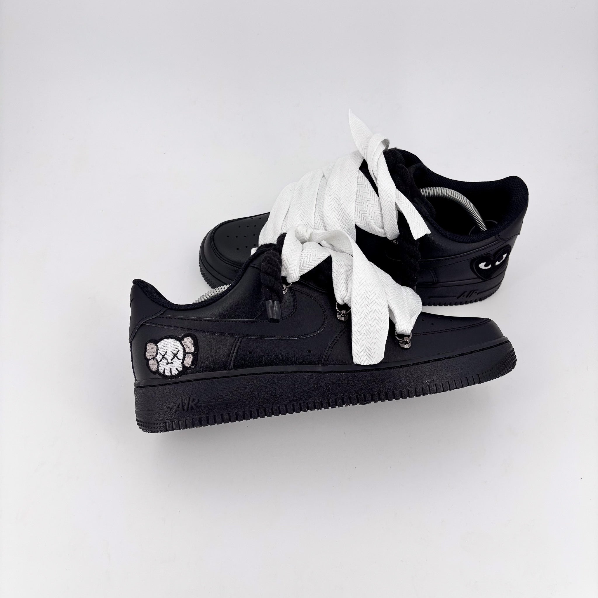 Custom Nike AF1 Black ,, Lanvin Laces '' White