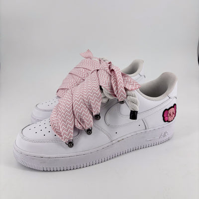 Custom Nike AF1 White ,, Lanvin Laces ''Pink