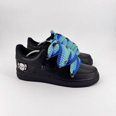 Custom Nike AF1 Black ,, Lanvin Laces '' Blue