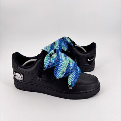 Custom Nike AF1 Black ,, Lanvin Laces '' Blue