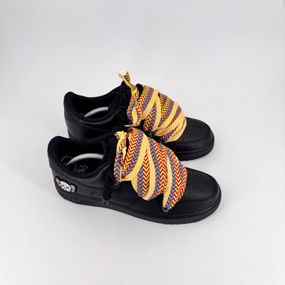 Custom Nike AF1 Black ,, Lanvin Laces '' Yellow