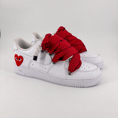 Custom Nike AF1 White ,, Lanvin Laces ''Red