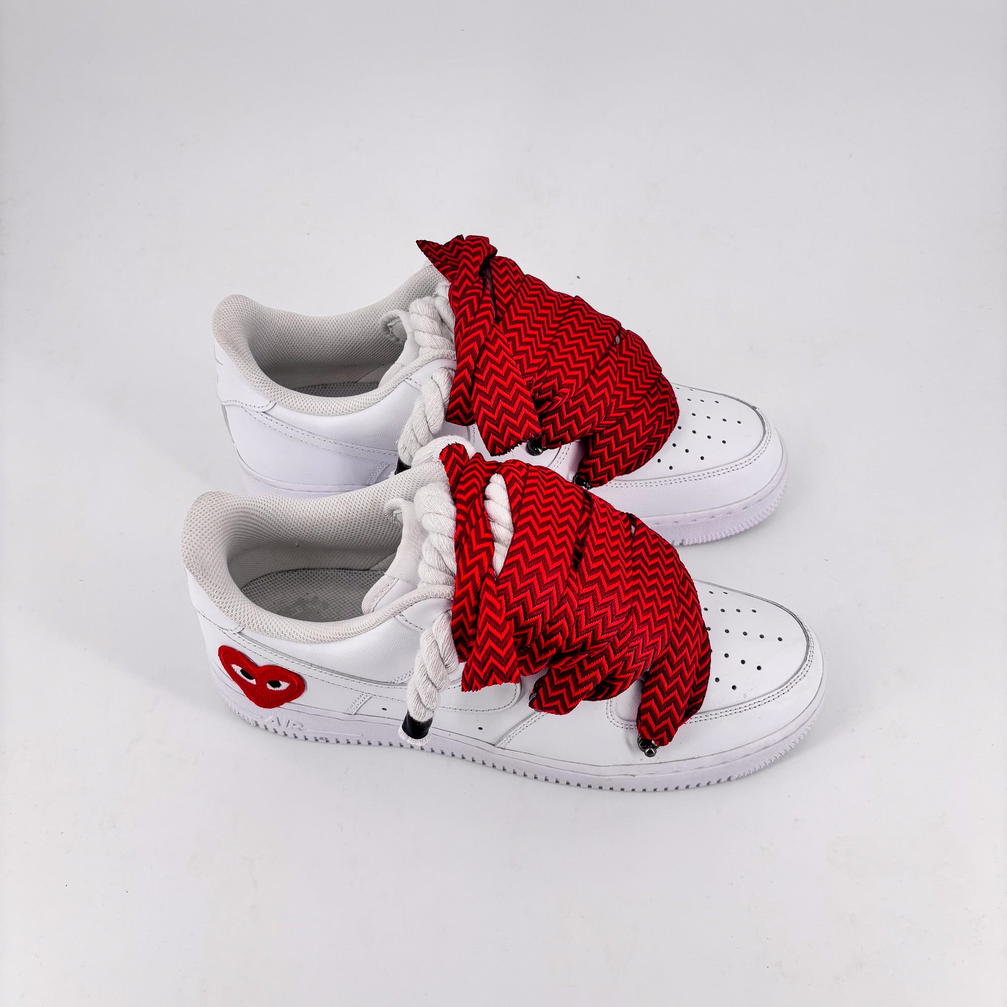 Custom Nike AF1 White ,, Lanvin Laces ''Red
