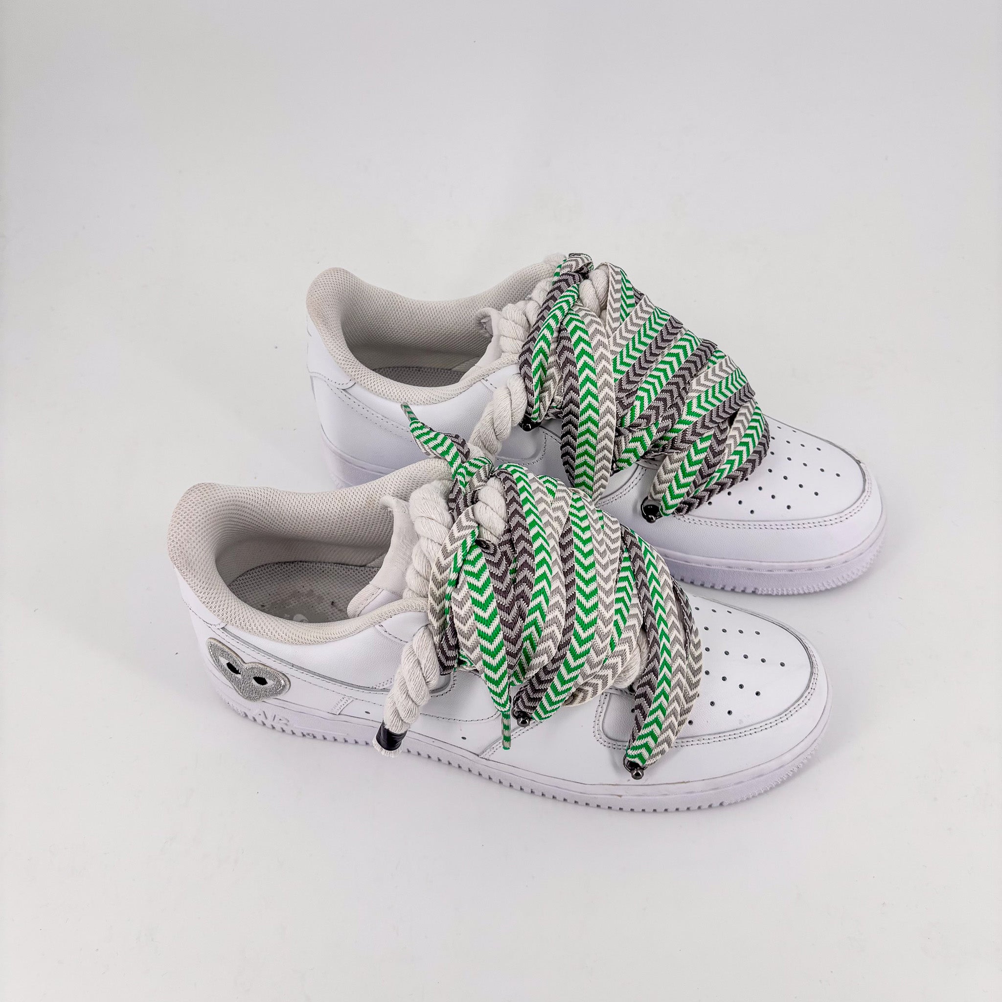 Custom Nike AF1 White ,, Lanvin Laces ''Green