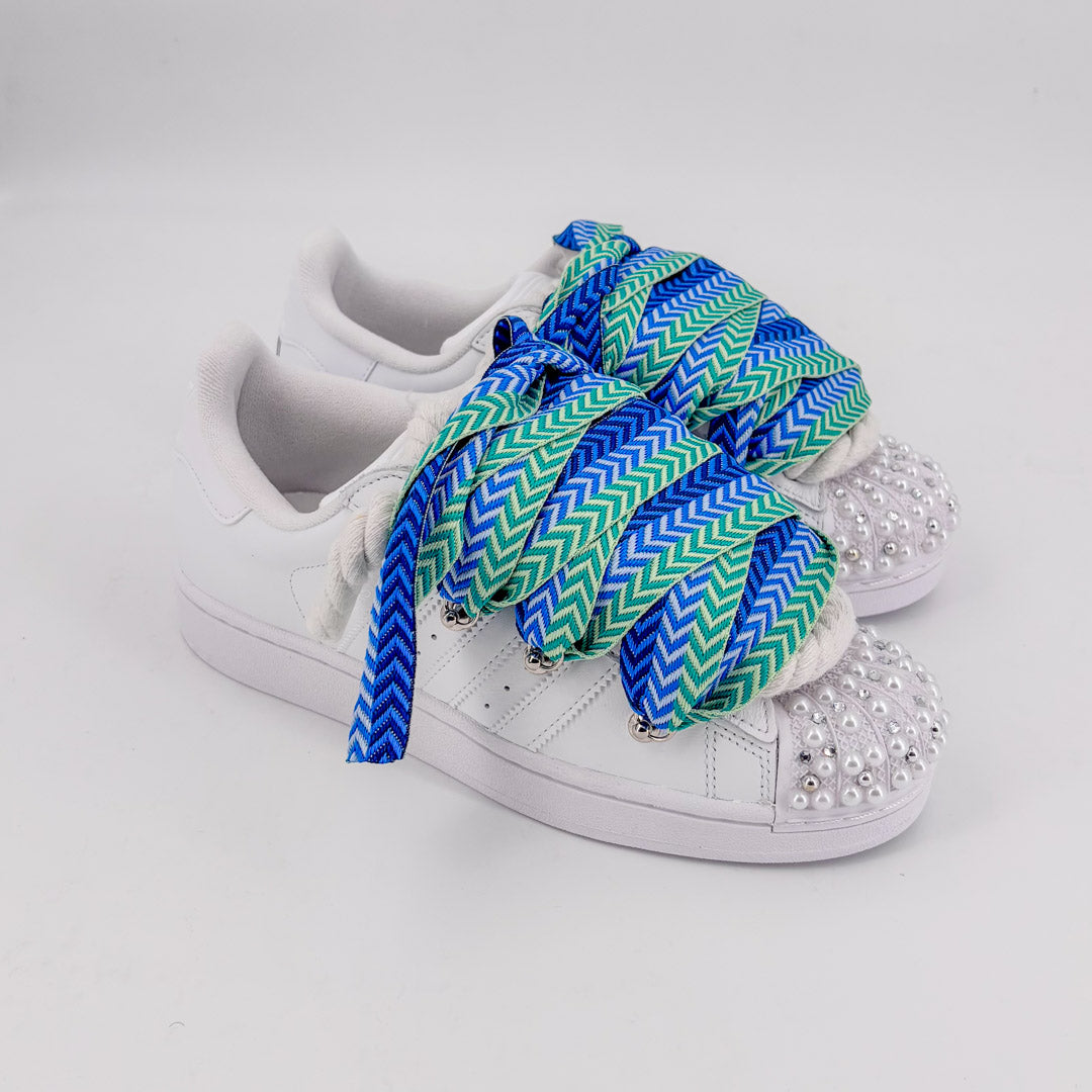 Custom Sneakers Superstar Blue Lanvin