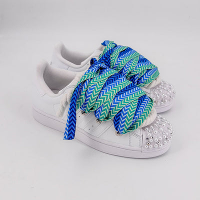 Custom Sneakers Superstar Blue Lanvin
