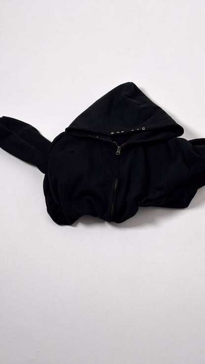 Custom Lined Zip Hoodie Black 500g