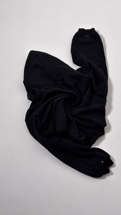 Custom Lined Zip Hoodie Black 500g