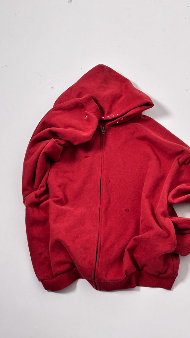 Custom Lined Zip Hoodie Brick Red 500g