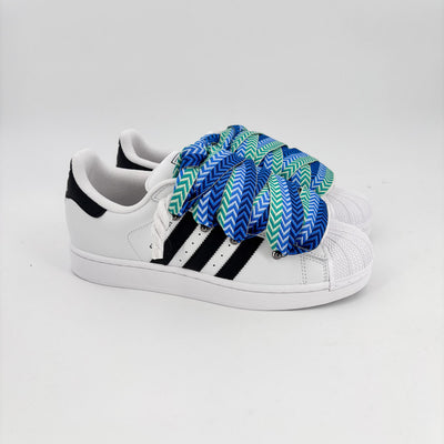 Custom Sneakers Superstar White Lanvin Blue