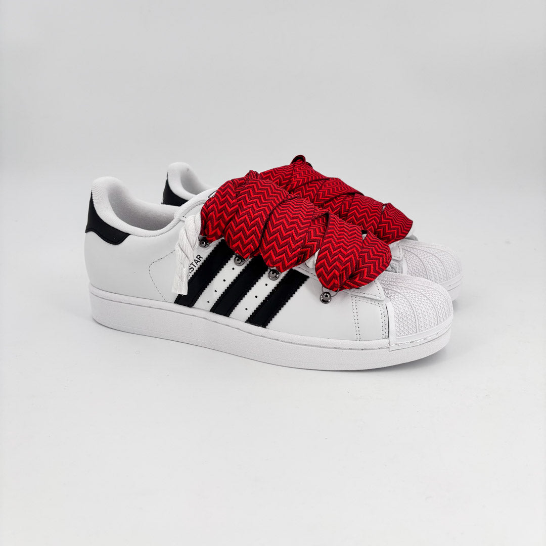 Custom Sneakers Superstar White Lanvin Red