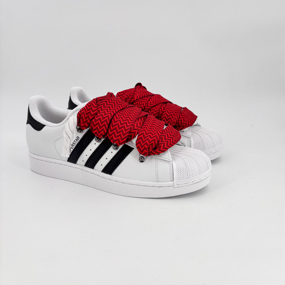 Custom Sneakers Superstar White Lanvin Red
