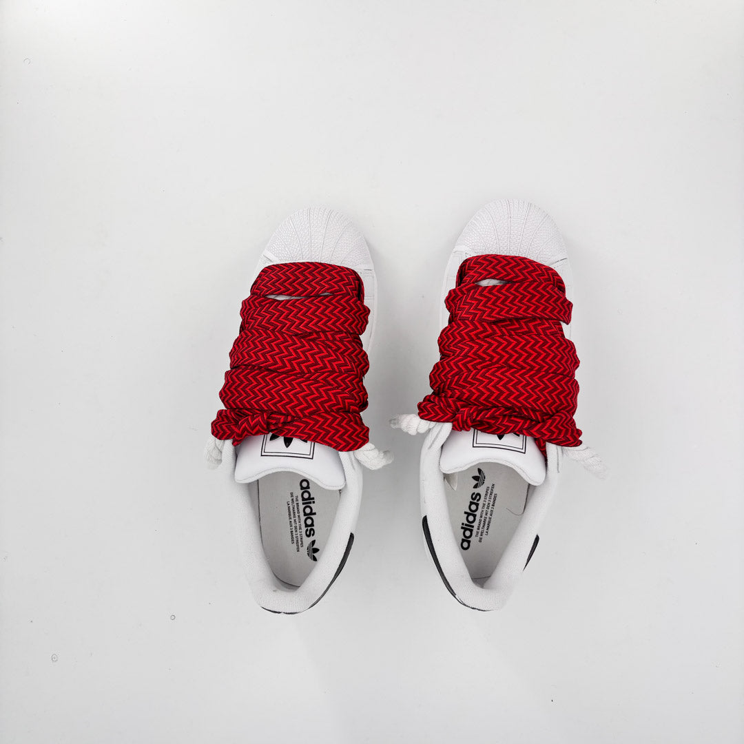 Custom Sneakers Superstar White Lanvin Red