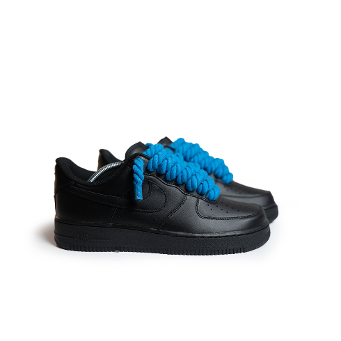 Custom Black Nike Air Force 1 “Rope Laces”#1