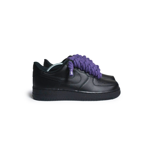 Custom Black Nike Air Force 1 “Rope Laces”#1