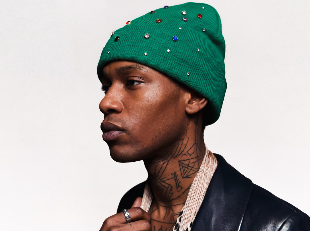 Custom green beanie lisabon